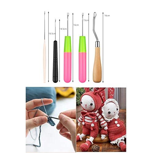 YFFSFDC マイクロ 編み物用 ラッチフック かぎ針 編み針 毛織り針カーペット編み 毛糸DIYマフラー帽子などのメンテナンス用 かぎ針セッ |  | 01