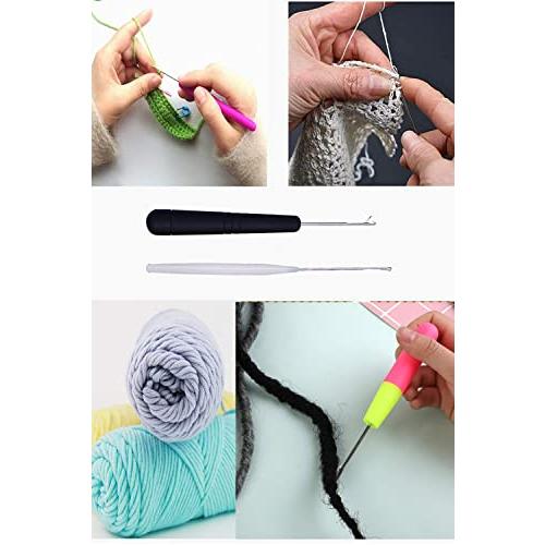 YFFSFDC マイクロ 編み物用 ラッチフック かぎ針 編み針 毛織り針カーペット編み 毛糸DIYマフラー帽子などのメンテナンス用 かぎ針セッ |  | 02