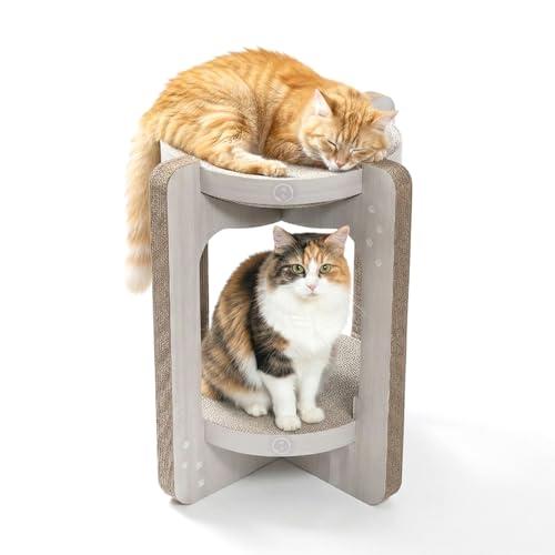 猫壱 爪研ぎ バリバリボウルタワー ナチュラル レギュラー : ルミナス