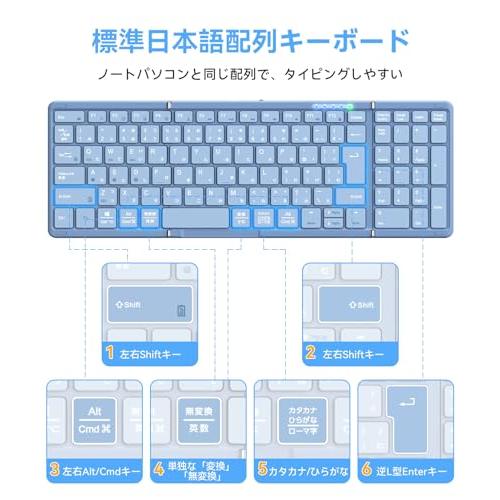 最新型Omikamo Bluetooth キーボード 折りたたみ ワイヤレス