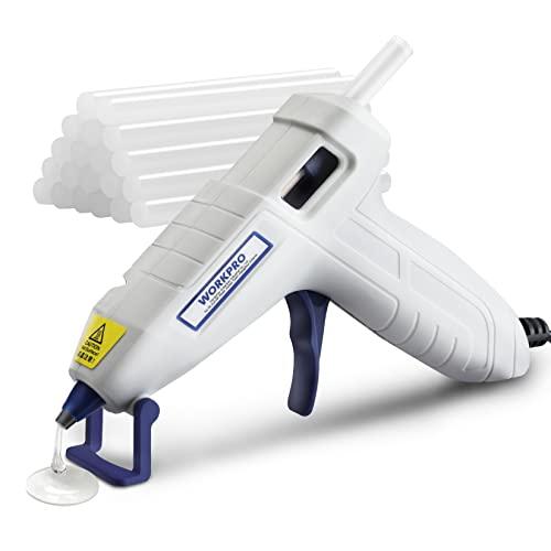 WORKPRO グルーガン ボンドガン 小型 100秒急速加熱 スティック20本付 軽量速乾 液漏れ・やけど防止 改良されたスタンド 強力粘着 | 