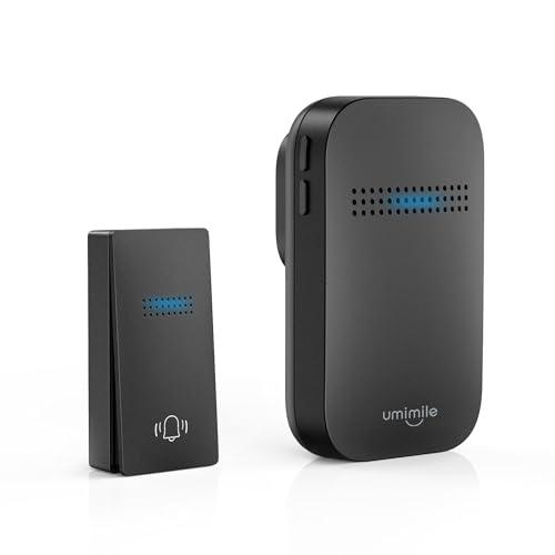 Umimile ワイヤレスチャイム 自動発電 玄関チャイム 電池不要 防水防塵 工事不要 38曲 4段階音量調節 100db 光でお知らせ メモ | 