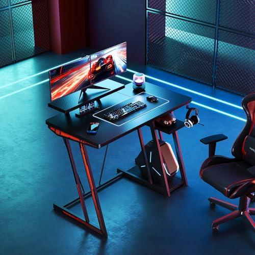 YeTom ゲーミングデスク ゲーミング テーブル ゲームデスク 幅100cm 収納ラック2段付き 台下区分収納対応 机 pcデスク ゲーミング |  | 01