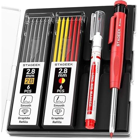 STAGEEK 建築用シャーペン 2.8mm 1本セット シャー芯付き 建設用鉛筆