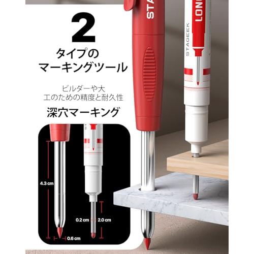 STAGEEK 建築用シャーペン 2.8mm 1本セット シャー芯付き 建設用鉛筆