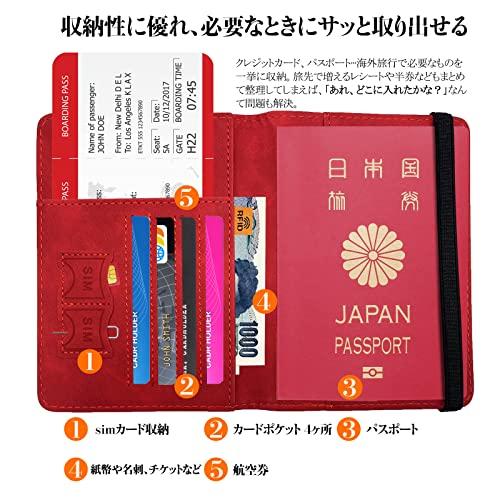 [Hueapion] パスポートケース スキミング防止 パスポートカバー 多機能収納ポケット パスポート カードケース ラベルウォレット 高級P |  | 01