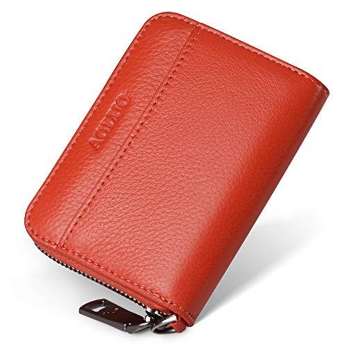 小さい 小銭入れ メンズ 本革 コインケース カードケース YKK ファスナー コンパクト 財布 (オレンジ) | 
