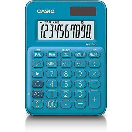 カシオ カラフル電卓 レイクブルー 10桁 ミニミニジャストタイプ MW-C8C-BU-N |  | 01