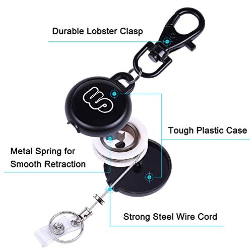 Wisdompro 吊り下げ名札用リール リールキーホルダー 強力 金属ワイヤー 伸びるリールストラップ リールクリップ 社員証/定期入れ/パス |  | 02