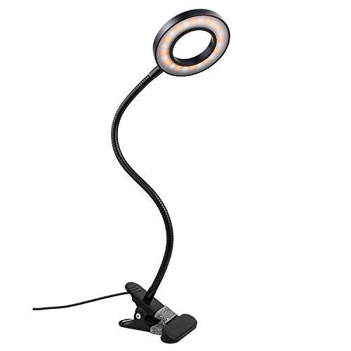Semlos クリップライト24 LED 電気スタンド 3階段調色 10階段調光 800ルーメン 5ｗ LEDライト 360°回転 読書灯 読書 | 