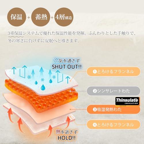 Matdeco 毛布 シングル 冬 厚手 ブランケット 冬用 掛け毛布 2枚合わせ 高機能中綿素材シンサート使用 四層構造 襟付き 洗える フラ |  | 02