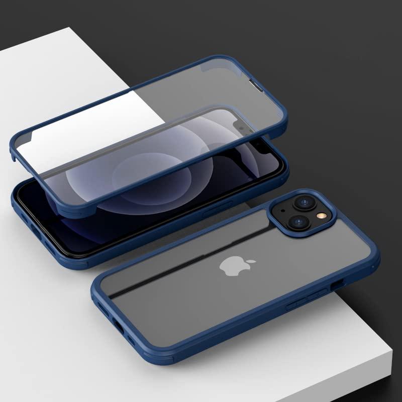 MQman iPhone13mini ケース 前面ガラス+背面ガラス 360°全面保護 100