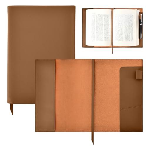 Tonriga A5サイズ ブックカバー 防水 本革製 手帳カバー 栞付き ペン