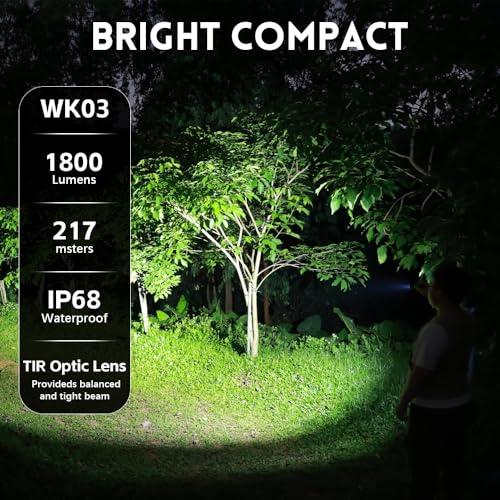 Wurkkos 懐中電灯 Led 強力 1800ルーメン高輝度 小型 軽量ライトType c