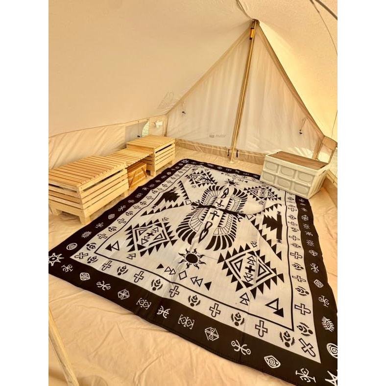 Peel Forest ピール フォレスト 民族柄 エジプト柄 レジャーシート 軽量 防水加工アウトドアネイティブ柄 オルテガ柄 150X200 | 