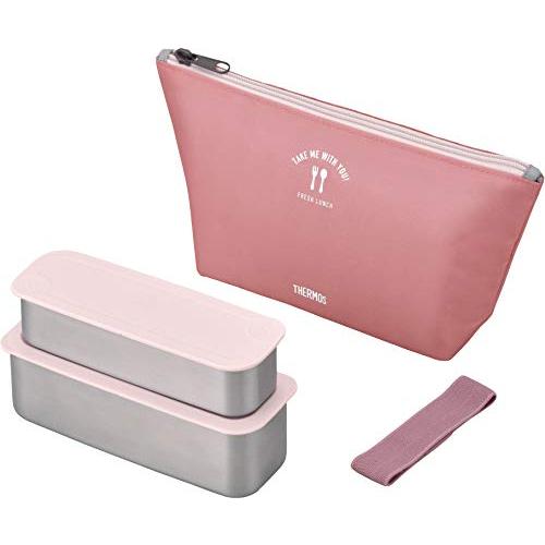 サーモス 弁当箱 2段 スリム フレッシュランチボックス 635ml ダスティピンク DSA-604W DTP | 