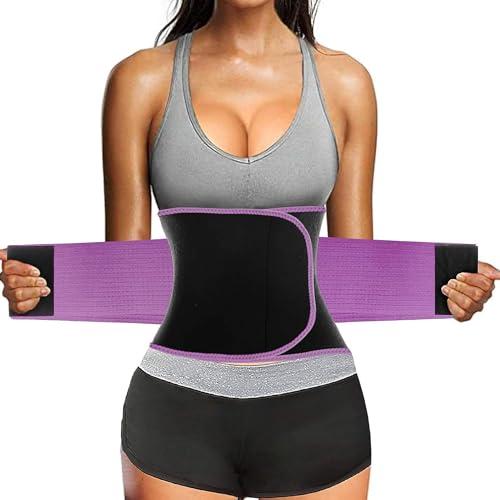 [ATERCEL] ウエストシェイパー シェイプアップベルト 発汗ベルト ダイエットベルト 男女兼用（ブラックパープル S） | 