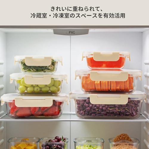 AILTEC 耐熱ガラス 保存容器 6個セット ガラス 密閉容器 タッパー