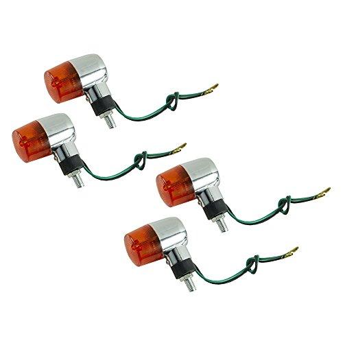 バイクパーツセンター(Bike Parts Center) メッキウインカー丸型 汎用 オレンジレンズ 4個セット | 
