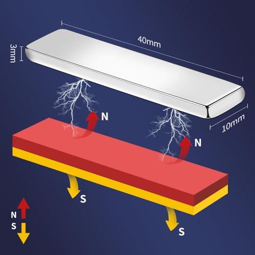 強力マグネット 超強力磁石 40ｘ10ｘ3ｍｍ 両面テープ付き 24個セット |  | 02