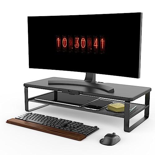 Doowiit モニター台 2段収納 ラック 卓上 スタンド 机上台 安定性 パソコン pc キーボード収納 プリンタ 液晶モニター台 幅52c |  | 02