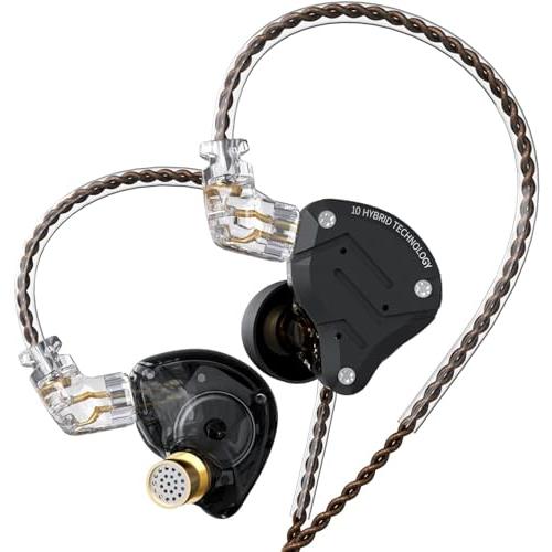 KZ ZS10 PRO イヤホン 有線 4BA+1DD カナル型 ハイエンド イヤモニ 中華イヤホン 耳掛け 高遮音性 アルミニウム合金と樹脂ハ | 