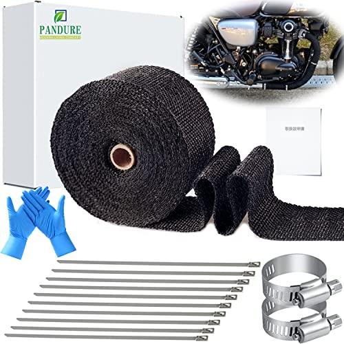 耐熱布 サーモ バンテージ 高品質グラスファイバー 玄武岩繊維 耐熱温度1600℃ エキマニ エキゾーストラップ プロテクトラップ 自動車 バイ | 