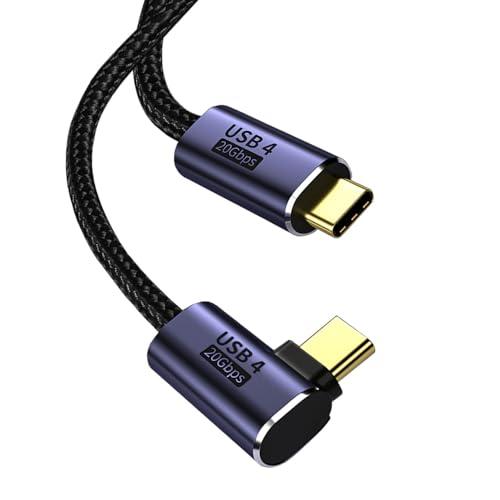USB4 ケーブル L字 1.5M USB Type-C ケーブル Thunderbolt 3対応 20Gbps高速転送 PD対応 100W急速 | 