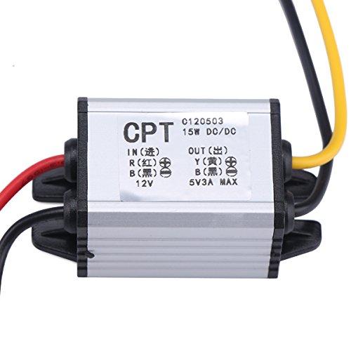 DROK DC降圧コンバーター 12Vから5Vへ 電圧レギュレータボード 電源モジュール、DC 6.3-22V 12Vから5V 3A 15Wへの |  | 01