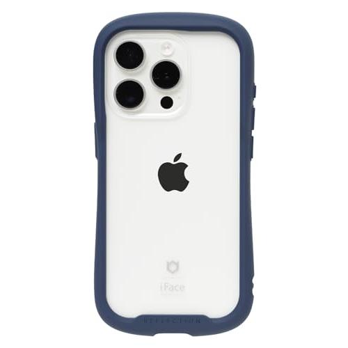 iFace Reflection iPhone 15 Pro ケース クリア 強化ガラス (ネイビー