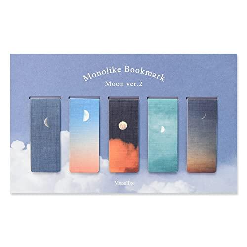 モノライク マグネット式 しおり つき Moon Ver.2 Bookmarks 5個 セットマグネットブックマーク | 