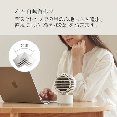 リズム(RHYTHM) 卓上扇風機 [国内メーカー] 静音 小型 USB給電式 自動首振り 強力 弱でも涼しい DCモーター 2重反転ファン デ |  | 01