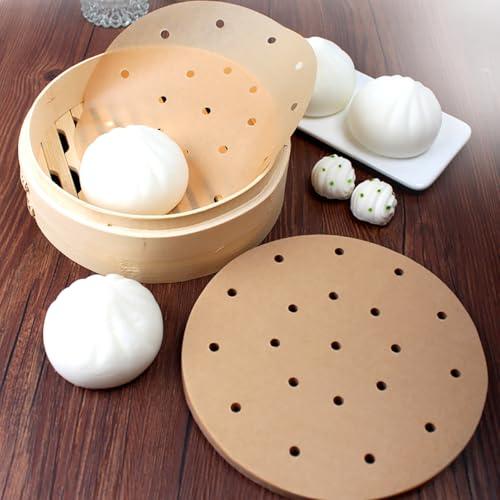 せいろ シート 100枚入り 蒸籠シート 円形 使い捨て 料理用クッキングシー ト 中華セイロ用調理用紙 蒸し器 セイロ用紙 (25cm) |  | 02