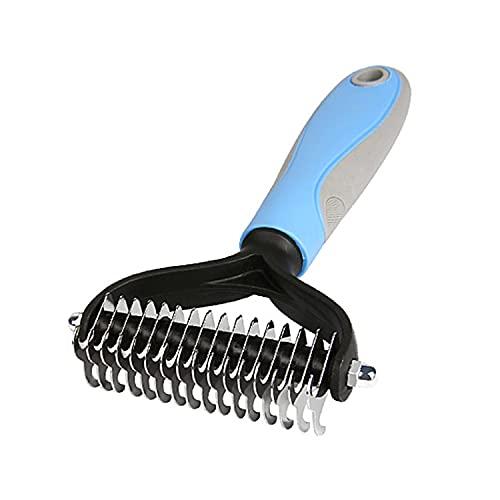 RICISUNG 犬/猫 毛玉取り ペットコーム 美容 毛玉&ムダ毛取りコーム ステンレス 犬/猫ブラシ 抜け毛 厚い髪結び除去 犬用 猫用 長 | 