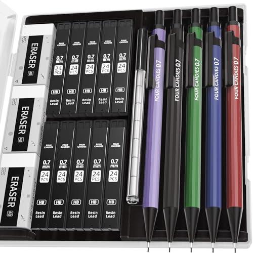 Four Candies 0.7mmシャープペンシルセット（ケース付） - 5本入り