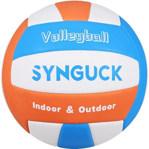 SYNGUCK バレーボール 5号球 ソフトバレーボール 柔らかい 5号バレーボール PU革 練習用 高校・大学・一般・婦人用 ビーチ用 | 