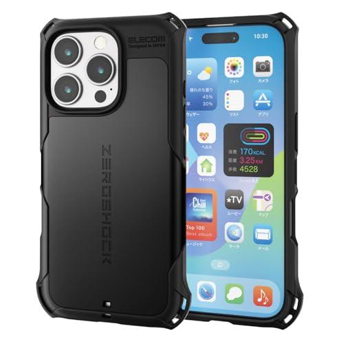 エレコム iPhone 16 Pro ケース 耐衝撃 衝撃吸収 ZEROSHOCK [フィルム付き] ハニカム構造 4つ角ダンパー ワイヤレス充 | 