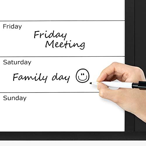 Navaris ホワイトボード コルクボード 黒板 マグネットボード - ブラックボード 黒板ボード マルチ機能 壁掛け - ペン チョーク マ |  | 02