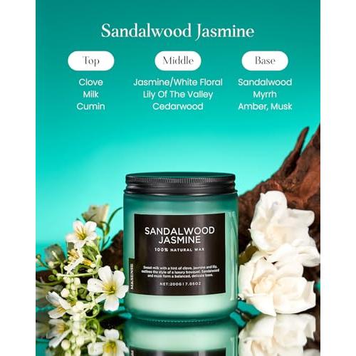 M&SENSE アロマキャンドル ミニ キャンドル サンダルウッド・ジャスミンの香り 燃焼時間50時間 200g ソイワックス ジャーキャンドル |  | 01