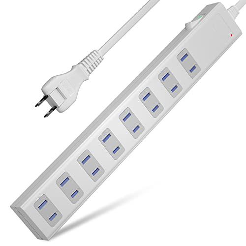 SAYBOUR 電源タップ 強力マグネット 8個口磁石 延長コード 一括スイッチ 節電 省エネ ホワイト(1m) | 