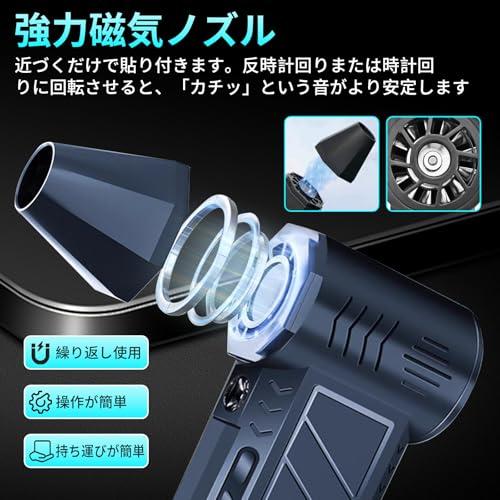 電動エアダスター 56m/s超強力送風機[4段階風速調整・LEDライト付き]USB-C急速充電・過熱保護機能搭載 車内清掃・キーボード・落ち葉・ |  | 01
