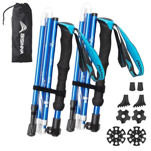 製 折り畳み式ストック BISINNAトレッキングポール 折畳み 軽量 登山用ストック 2本セット