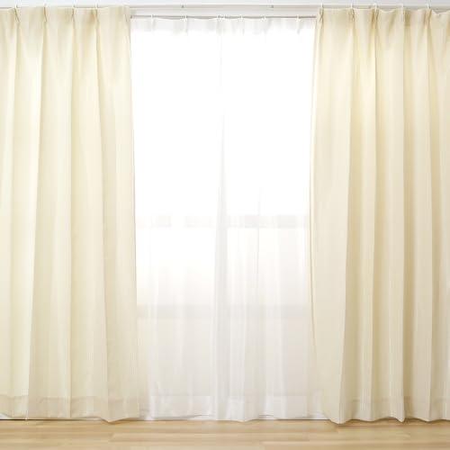 アイリスプラザ すぐ使えるカーテン4枚セット 幅100cm×丈178cm レース