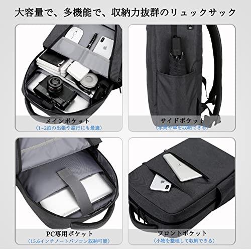 [Amzbag] リュック メンズ レディース リュックサック ビジネスリュック 軽量 薄型 スリム バックパック 大容量 多機能 15.6 P |  | 02