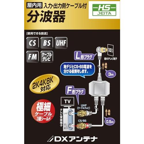 DXアンテナ 分波器 アンテナ分波器 2K 4K 8K(3224MHz)対応 地デジ・BS
