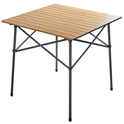 TIMBER RIDGE アウトドアテーブル 折りたたみ 70*70*70cm テレワーク 重量4.2kg 耐荷重45kg アルミ ロールテーブ | 