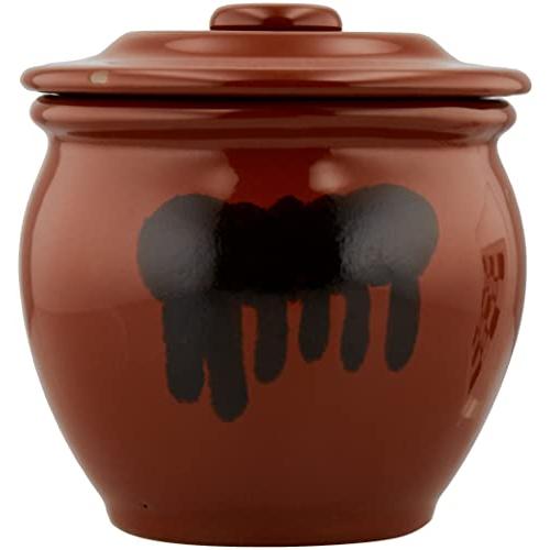 リビング(Living) 漬物容器 ミニ壺 0.9L 陶器 樽 ぬか漬け 梅漬け 保存容器 丸型 茶色 |  | 01