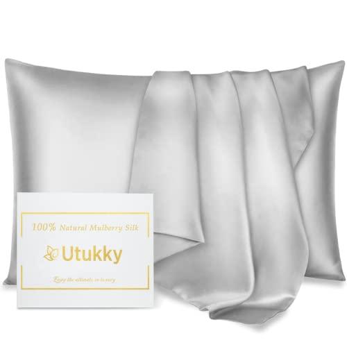 Utukky 枕カバー シルク枕カバー 35×50cm シルク100％枕カバー 6Aランク 封筒式 両面用 シルクタイプ 封筒式 ピローケース | 