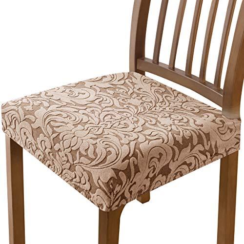 Subrtex 椅子カバー 座面のみ 座面カバー ジャカード 花柄 伸縮素材 ストレッチ 張り替え用 洗える 取り外し簡単 伸びる（2枚セット、 | 