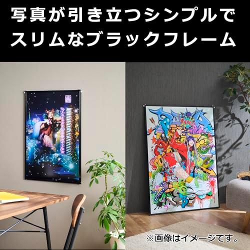 コラージュアートワーク ポスター HAKUBA額縁入り インテリア ハクバ HAKUBA 額縁 ポスターパネル B2サイズ ブラック AMZFPTP-BKB2